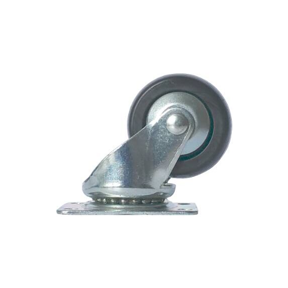Roulette pivotante à platine caoutchouc noir Ø50mm charge 50kg - CIME