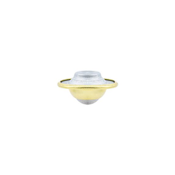 Roulette fonctionelle fixe bille en applique acier laitonné Ø14mm charge 10kg - CIME