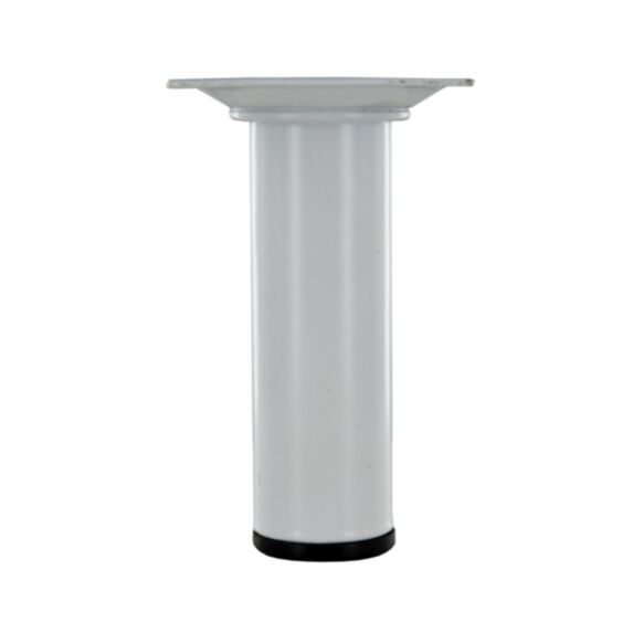 Pied de meuble en acier blanc Ø30 M10 H100 mm - CIME