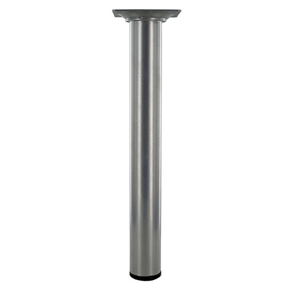 Pied rond D30mm Acier gris alu. H.250mm