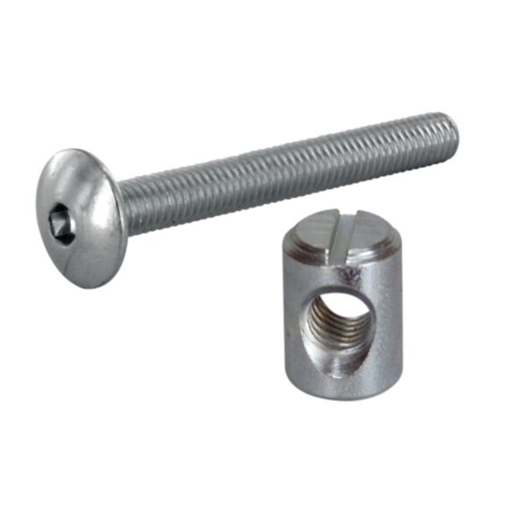 Vis tête fraisée 6x70+plot 10x14mm acier zingué x4