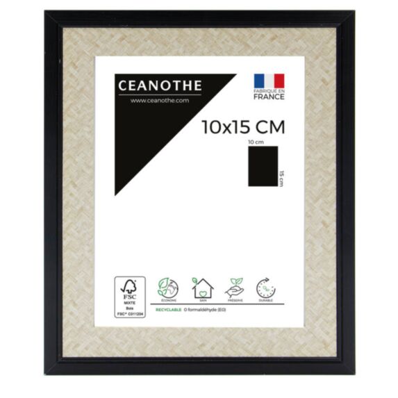 Cadre photo Palma noir 10x15cm - CEANOTHE