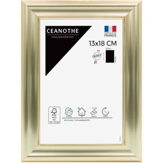 Cadre photo Julia doré blanchi 13x18cm - CEANOTHE