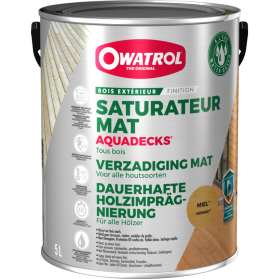 Saturateur mat Aquadeck Teck 5 L - OWATROL