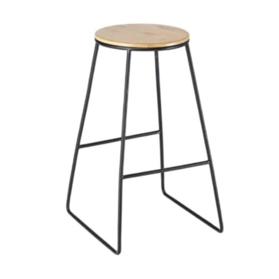 Tabouret de bar Anna rond en bois Ø42 x H72 cm - FRANDIS