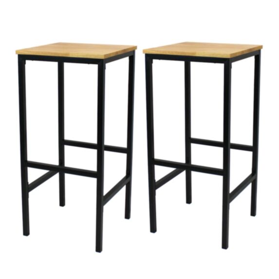Set de 2 tabourets de bar Carrat bois FSC 35 x 35 x 75 cm - FRANDIS
