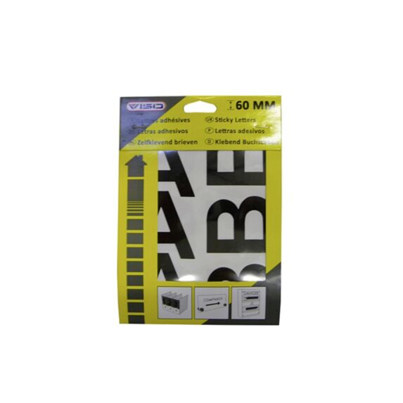 Pochette lettres adhesives couleur noires 60mm