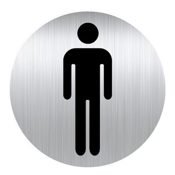Panneau aluminium adhesif ø80mm toilettes hommes