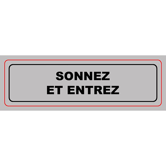Panneau pvc 170x50mm sonnez et entrez
