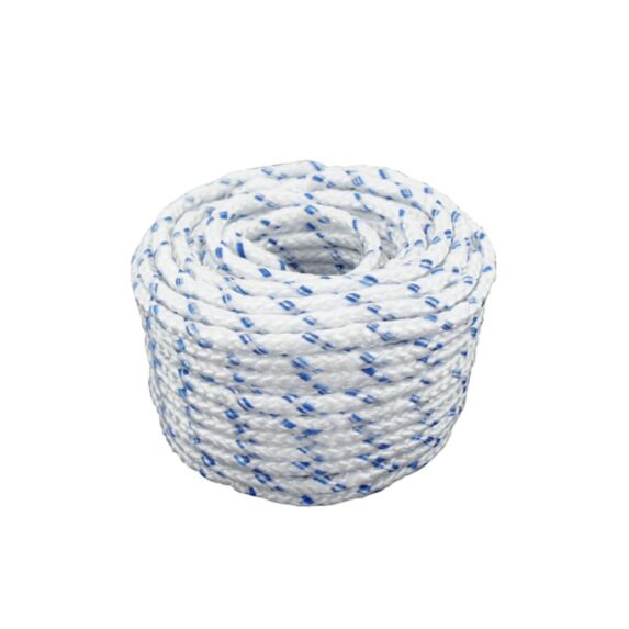 Drisse polypropylène blanc fil bleu ø6mm longueur :20m