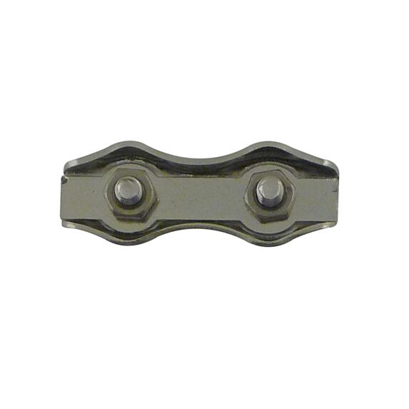 2 serre-cable plat 2 boulons inox AISI 316 ø4mm 