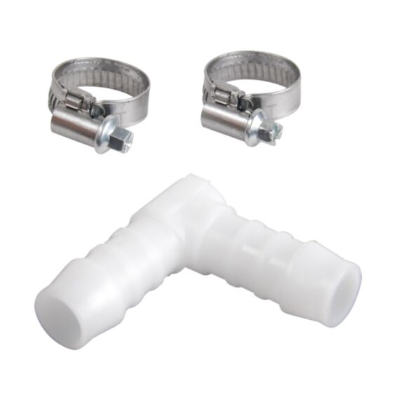 Coude plastique Ø12 mm + 2 colliers - SPID'O