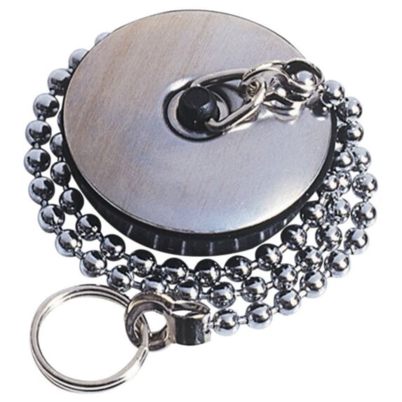 Bouchon inox chaînette 450mm Ø47 mm pour évier - WIRQUIN