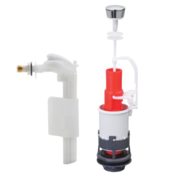 Mécanisme chasse d'eau poussoir + robinet - WIRQUIN