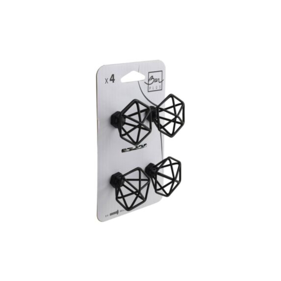 Set de 4 boutons de meuble filaire acier noir - BAR PLUS