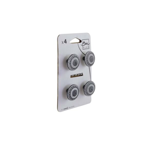 Set de 4 boutons de meuble Coupole zamack blanc - BAR PLUS