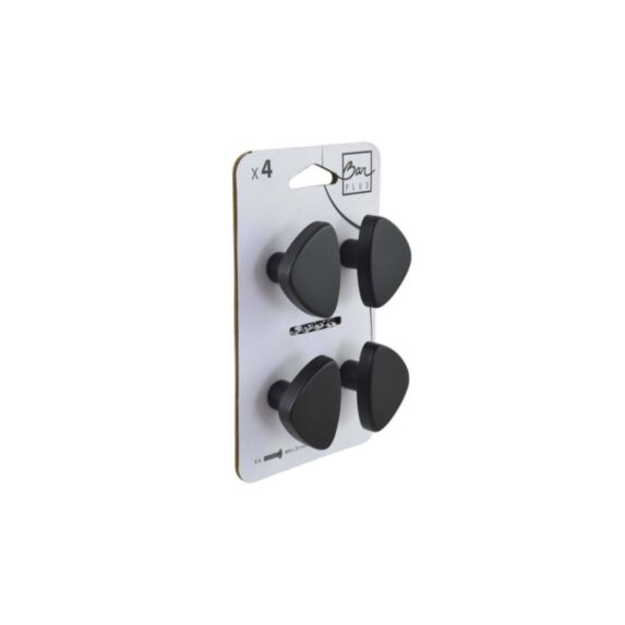 Set de 4 boutons de meuble Smile acier noir - BAR PLUS