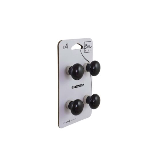Set de 4 boutons de meuble Coton noir porcelaine - BAR PLUS