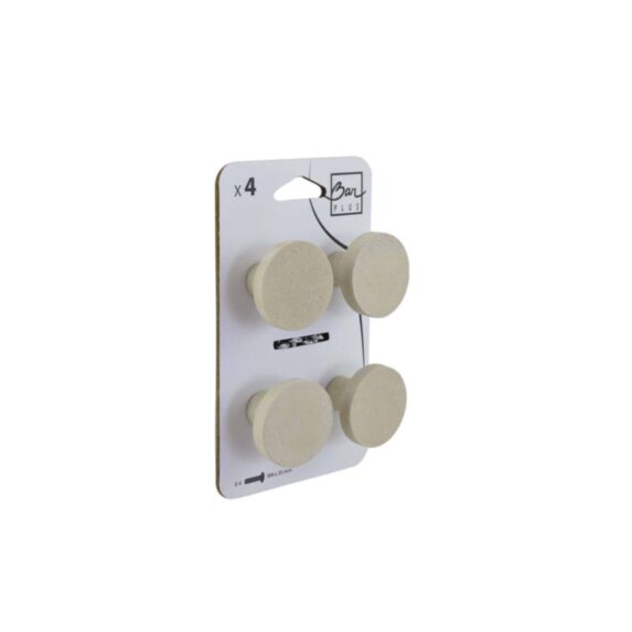Set de 4 boutons de meuble rond ciment gris - BAR PLUS