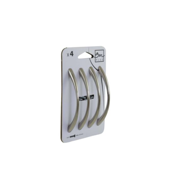 Set de 4 boutons de meuble Courbe zamack brossé - BAR PLUS