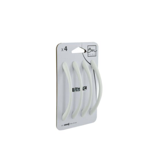 Set de 4 boutons de meuble Courbe zamack blanc - BAR PLUS