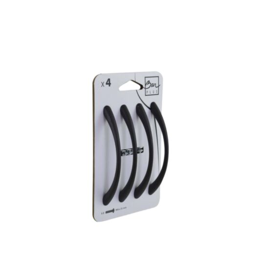 Set de 4 boutons de meuble Courbe zamack noir - BAR PLUS