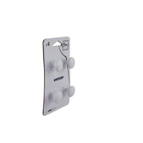Set de 4 boutons de meuble zamack Ø25 mm blanc mat - BAR PLUS