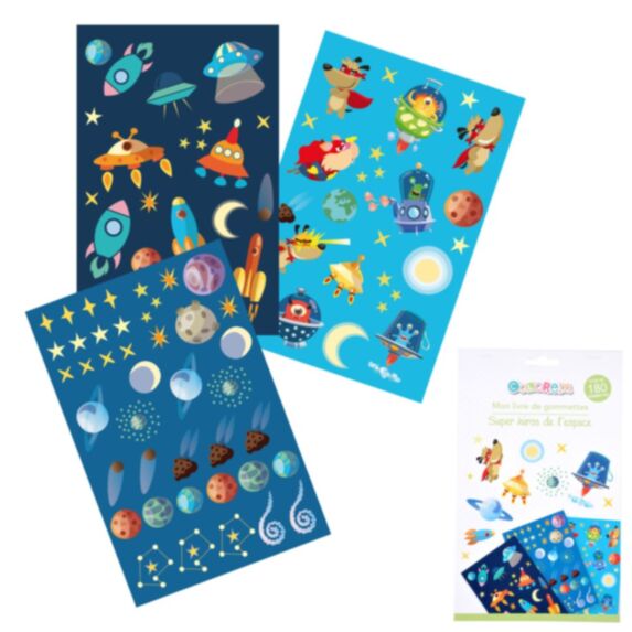 Mon livre de gomettes papier super heros de l'espace - HOMEA