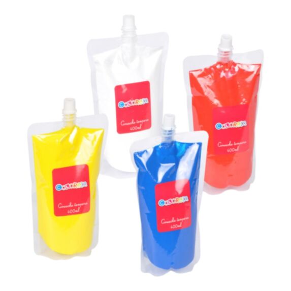 Peinture Tempera flacon souple 400 mL couleurs assorties - HOMEA