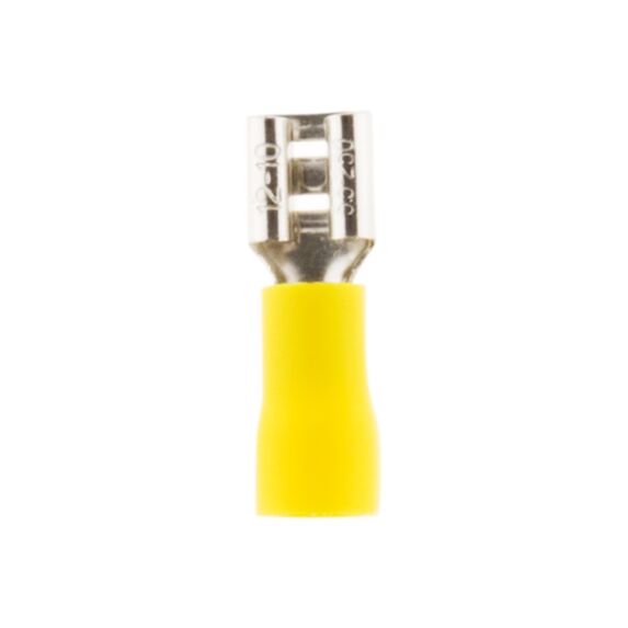 10 cosses jaunes clips femelles 6,3 mm zenitech
