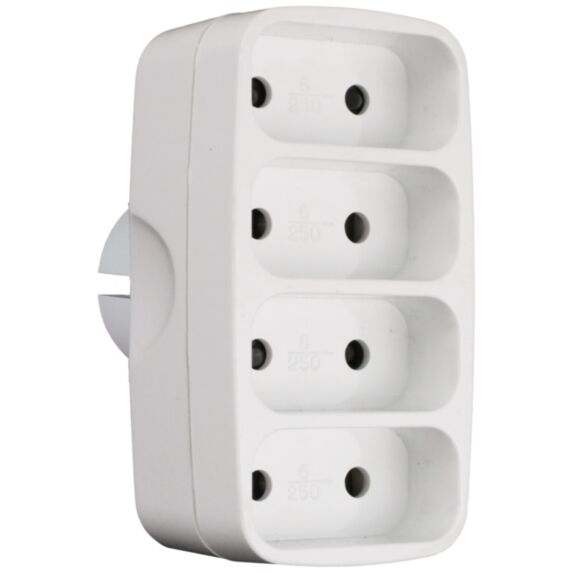 Fiche 4 prises Quadriplite 6a façade blanc