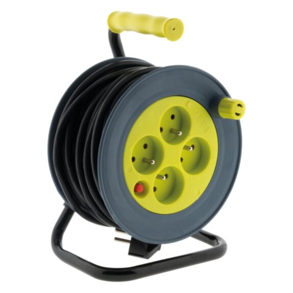Enrouleur ménager 4 prises 16A 3G1 mm²  anis - ZENITECH