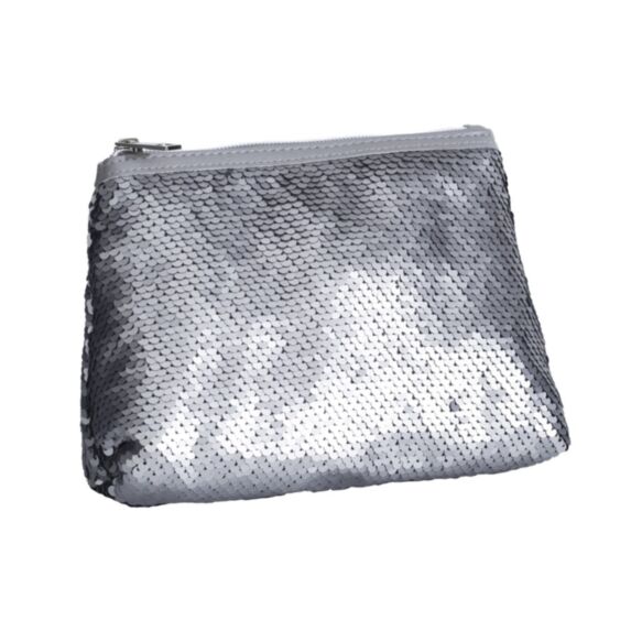Pochette en sequins argentés