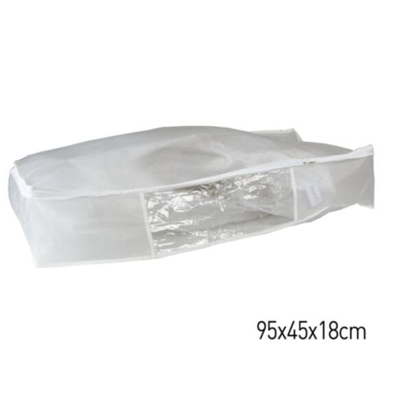 Housse de rangement pliable blanc PEVA 95 x 45 x 18 cm - KB8