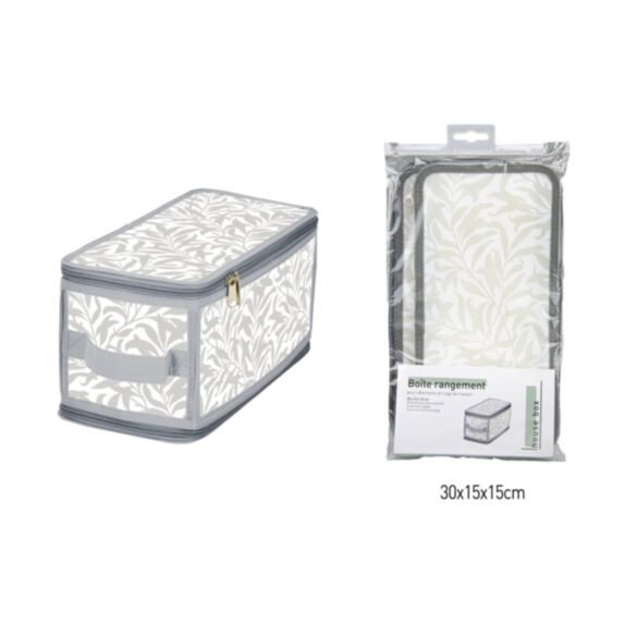 Boîte de rangement pliable à zip 30 x 15 x 15 cm - KB8