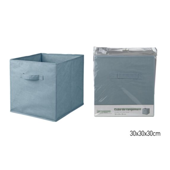 Cube de rangement pliable bleu clair 30 x 30 x 30 cm - KB8