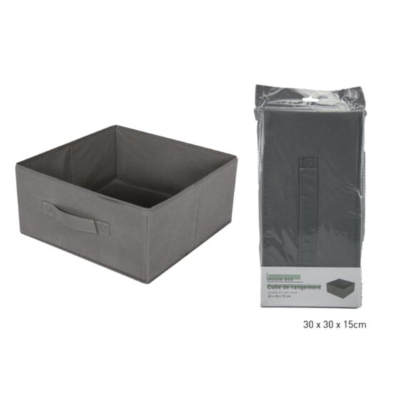Cube de rangement pliable gris 30 x 30 x 15 cm - KB8