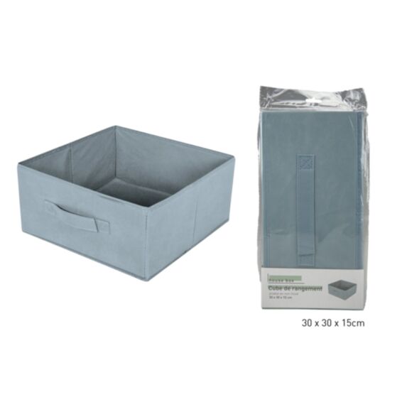 Cube de rangement pliable bleu clair 30 x 30 x 15 cm - KB8
