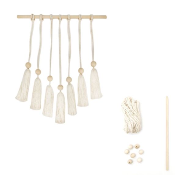 Kit suspension murale macramé à fabriquer naturel 30x22cm - HOMEA MAISON