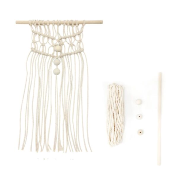 Kit suspension murale Macramé 30x22cm naturel - HOMEA MAISON