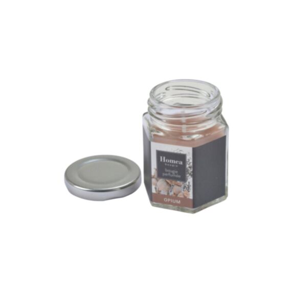 Bougie en pot couvercle Essentiel opium Ø5,5 x H5,5 cm - HOMEA