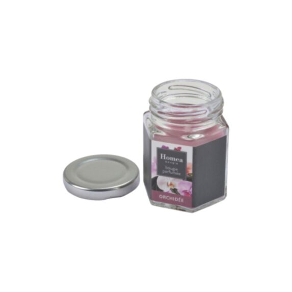 Bougie en pot couvercle Essentiel orchidée Ø5,5 x H5,5 cm - HOMEA