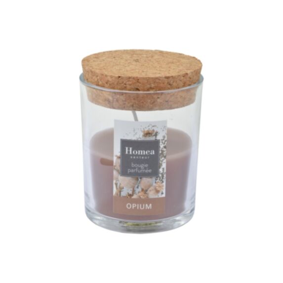 Bougie en pot couvercle Essentiel opium Ø7 x H9 cm - HOMEA