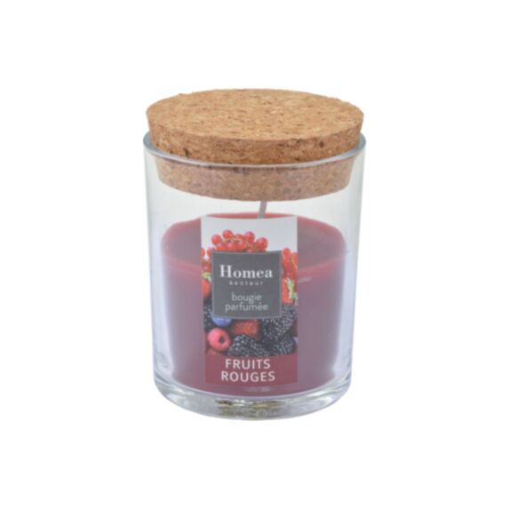 Bougie en pot couvercle Essentiel fruits rouges Ø7 x H9 cm - HOMEA
