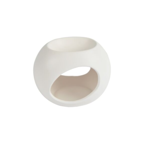 Brûle-parfum céramique rond Ø13 x 11 cm blanc - HOMEA