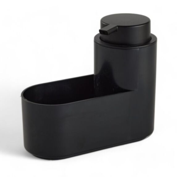 Distributeur à savon range éponge 17 x 15 cm noir - UTILITY 