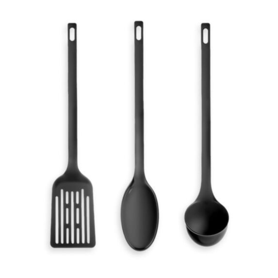 Set de 3 ustensiles de cuisine plastique noir - UTILITY