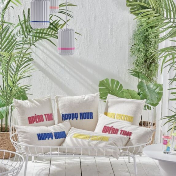 Coussin Summer 45 x 45 ou 60 x 30 cm coton tufté assortiment - MAISON LEFEBVRE