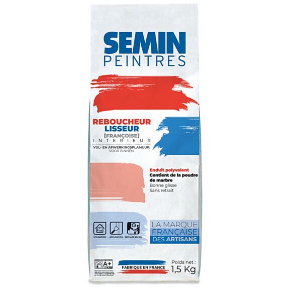 Enduit de rebouchage intérieur tous travaux sac 1,5 kg - SEMIN