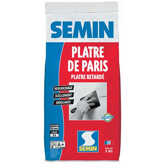 Plâtre de Paris, sac 5 kg - SEMIN